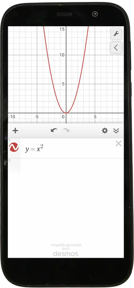 GraphMate graphing calculator graphing a parabola